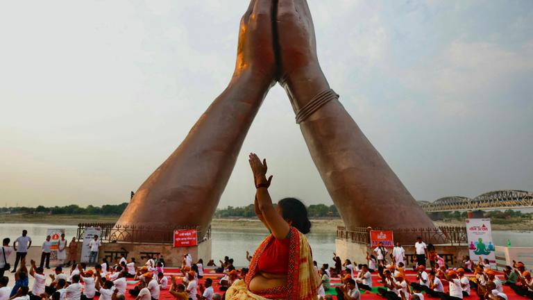 Internationaler Tag des Yoga in Indien.