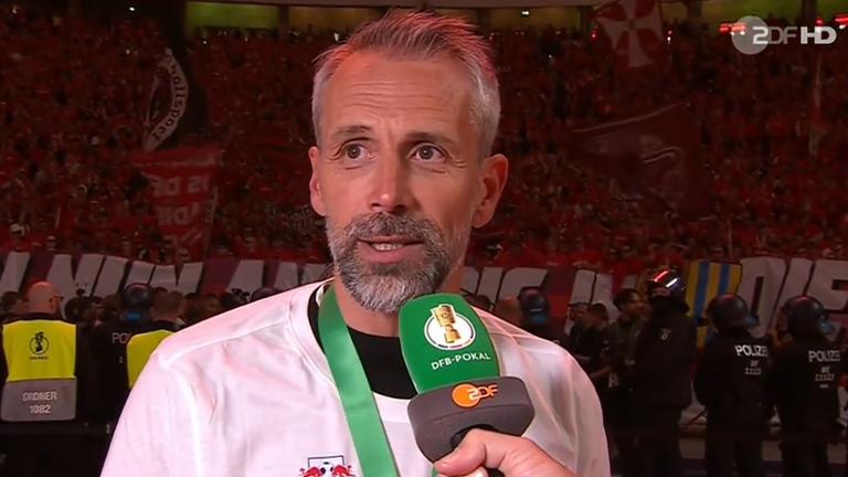 03.06.2023, Berlin: Marco Rose (Trainer RB Leipzig) im Interview mit Boris Büchler