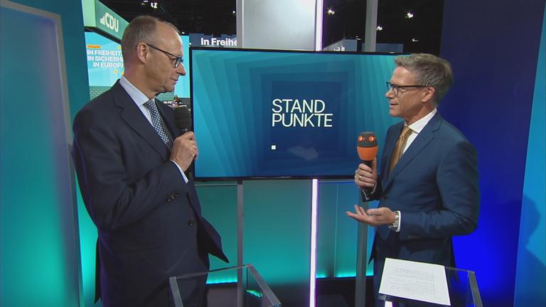 Friedrich Merz im Interview beim CDU-Parteitag in Berlin
