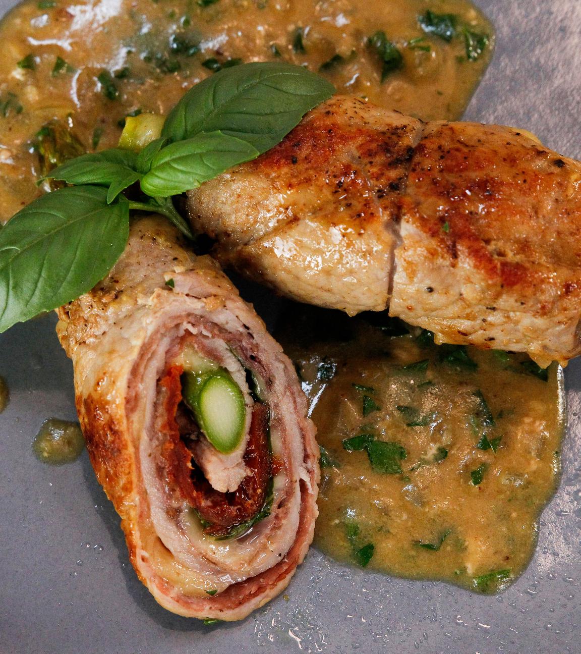 Involtini auf Bohnensalat 