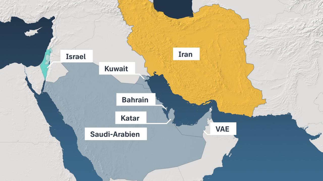 Auf diese Staaten hat Iran Gegenangriffe ausgeführt