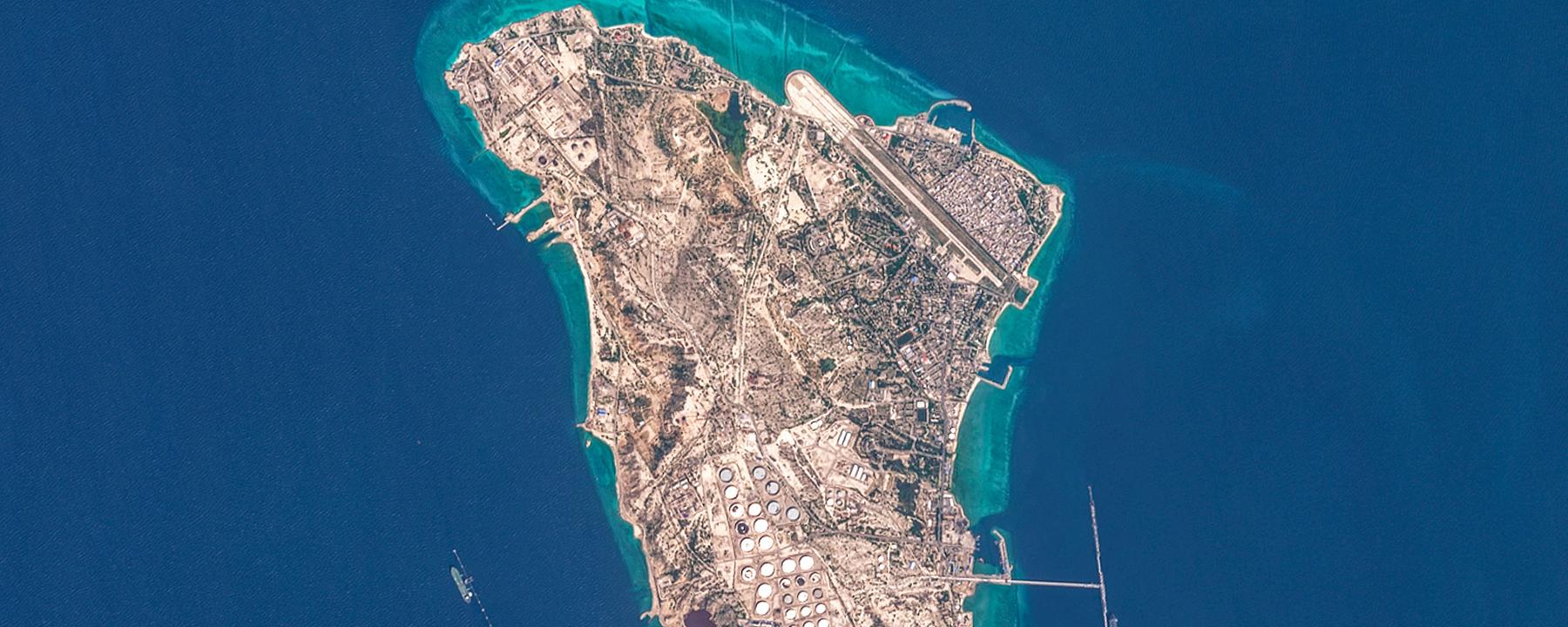 Dieses von der Europäischen Weltraumorganisation (ESA) zur Verfügung gestellte Bild zeigt die iranische Insel Kharg