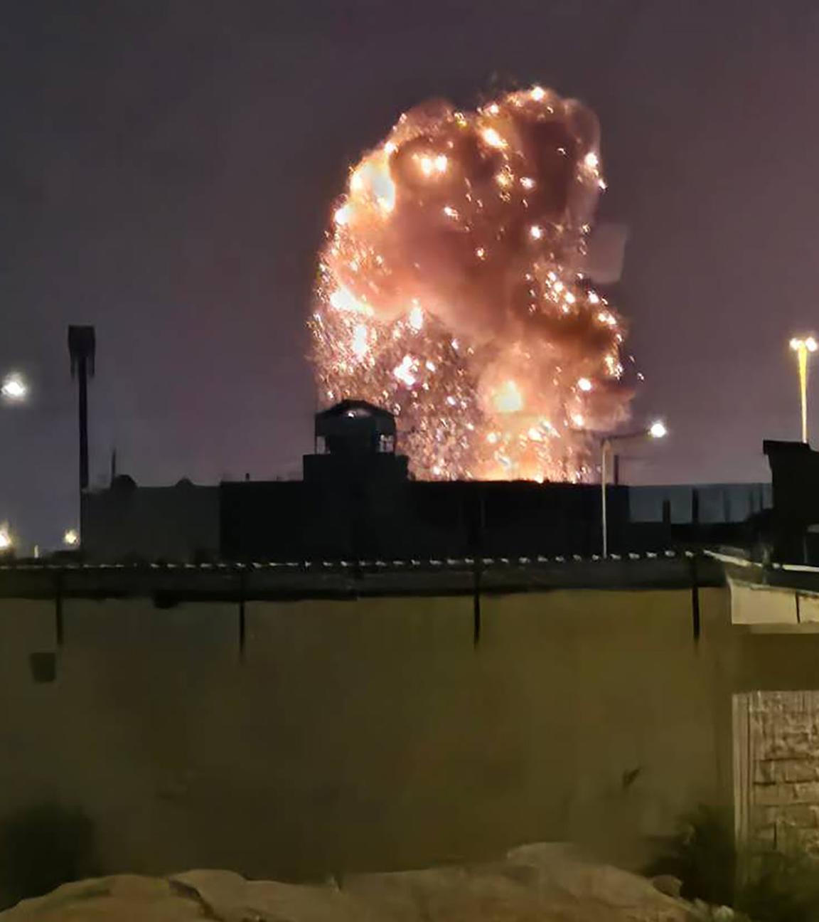Eine Explosion in Riad, Saudi-Arabien. 