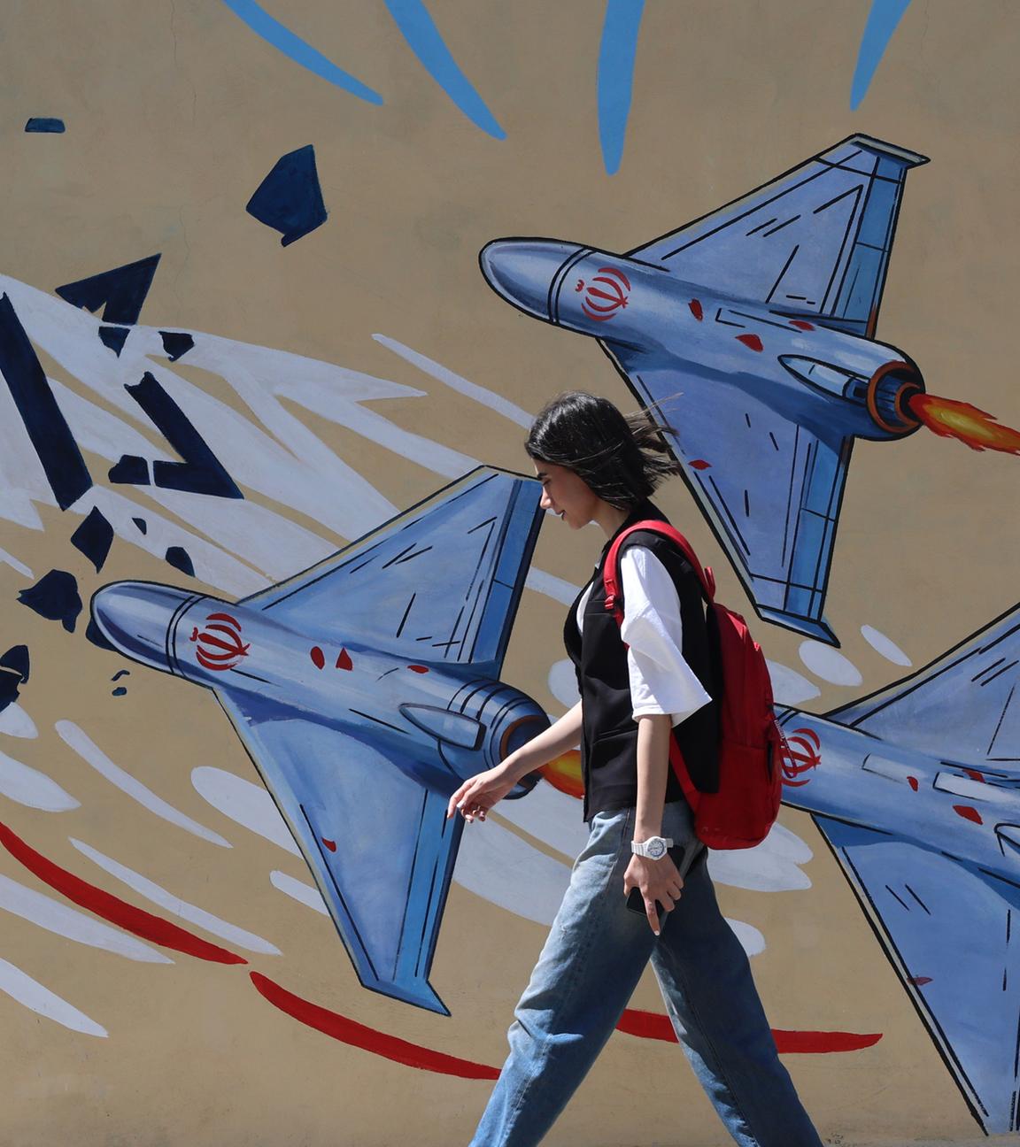 Iran, Teheran, Wandgemälde