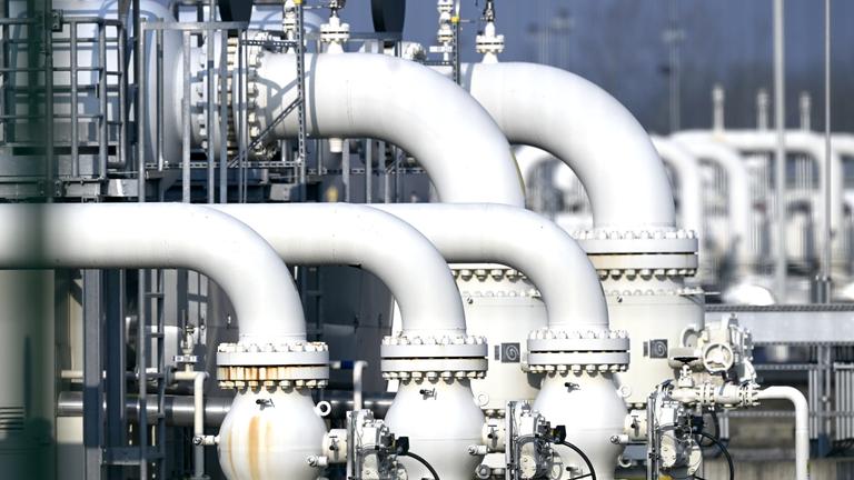 Übersicht vom Gelände der Gas Connect Austria Verdichterstation, aufgenommen am Mittwoch, 04. März 2026 in Baumgarten an der March.