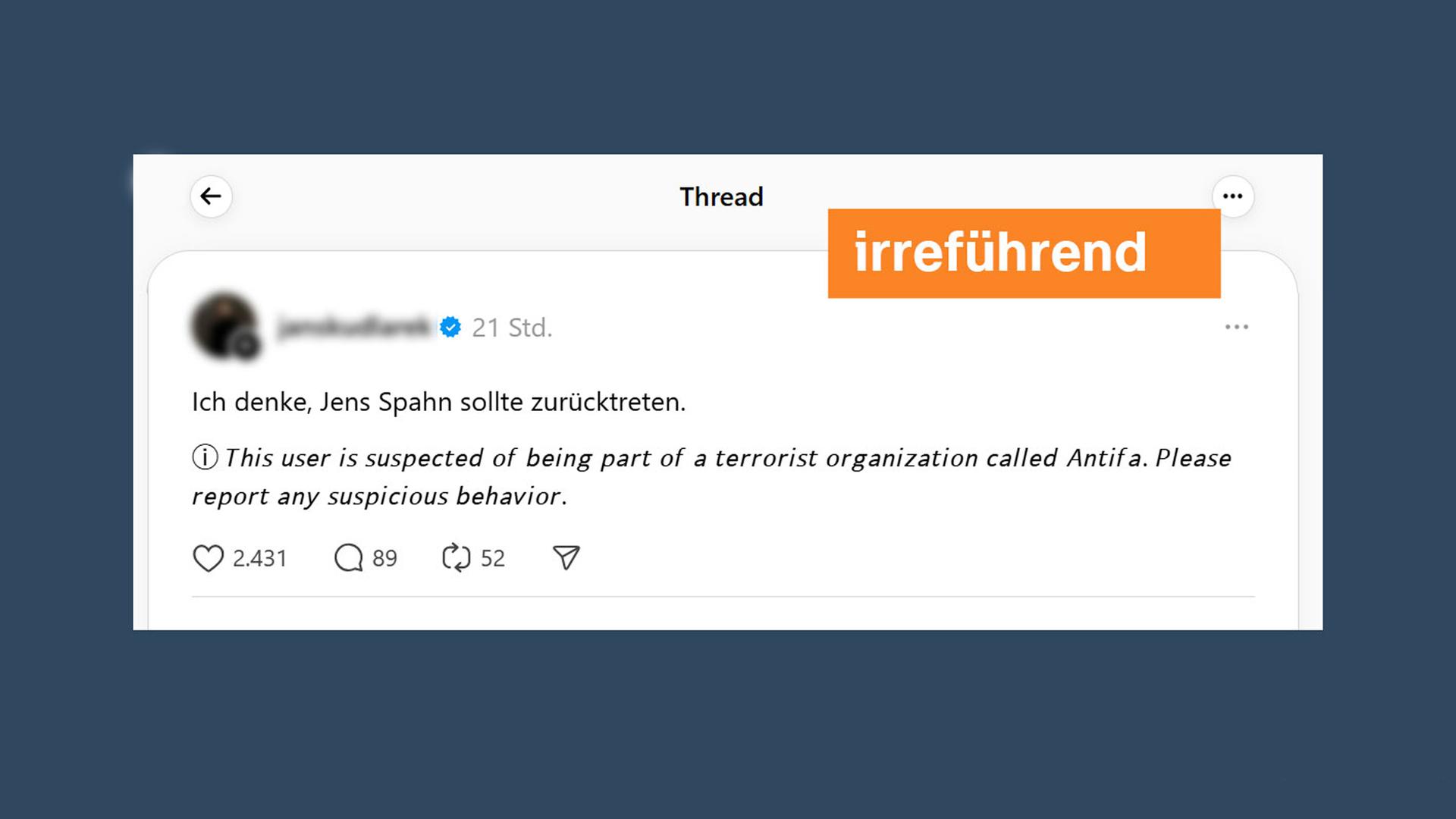 Irreführender Thread