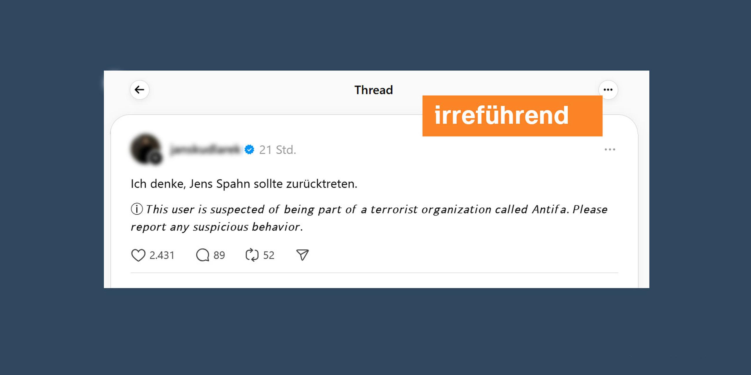 Irreführender Thread
