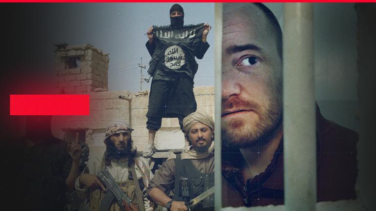 Deutscher IS-Anhänger Dirk Pleil im Gefängnis in Nordostsyrien blickt hinter Gefängnistür hervor