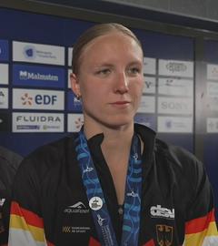Isabel Gose und Maya Werner im ZDF Interview nach dem Rennen über 1500 Meter Freistil