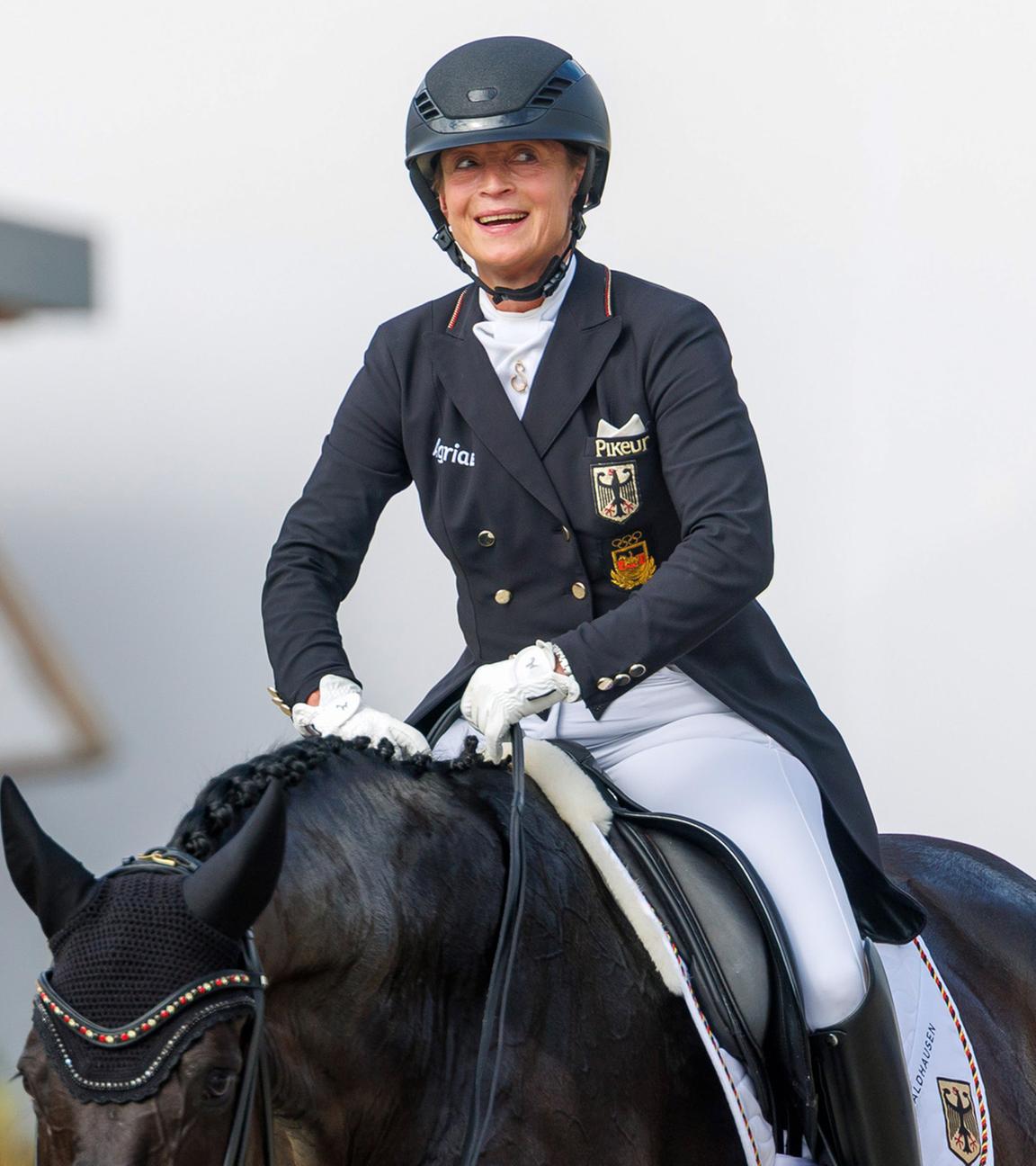 28.08.2025, Crozet, Frankreich: Isabell Werth auf Wendy de Fontaine während ihrer Dressurprüfung im Grand Prix bei der Team-Entscheidung der Europameisterschaft.