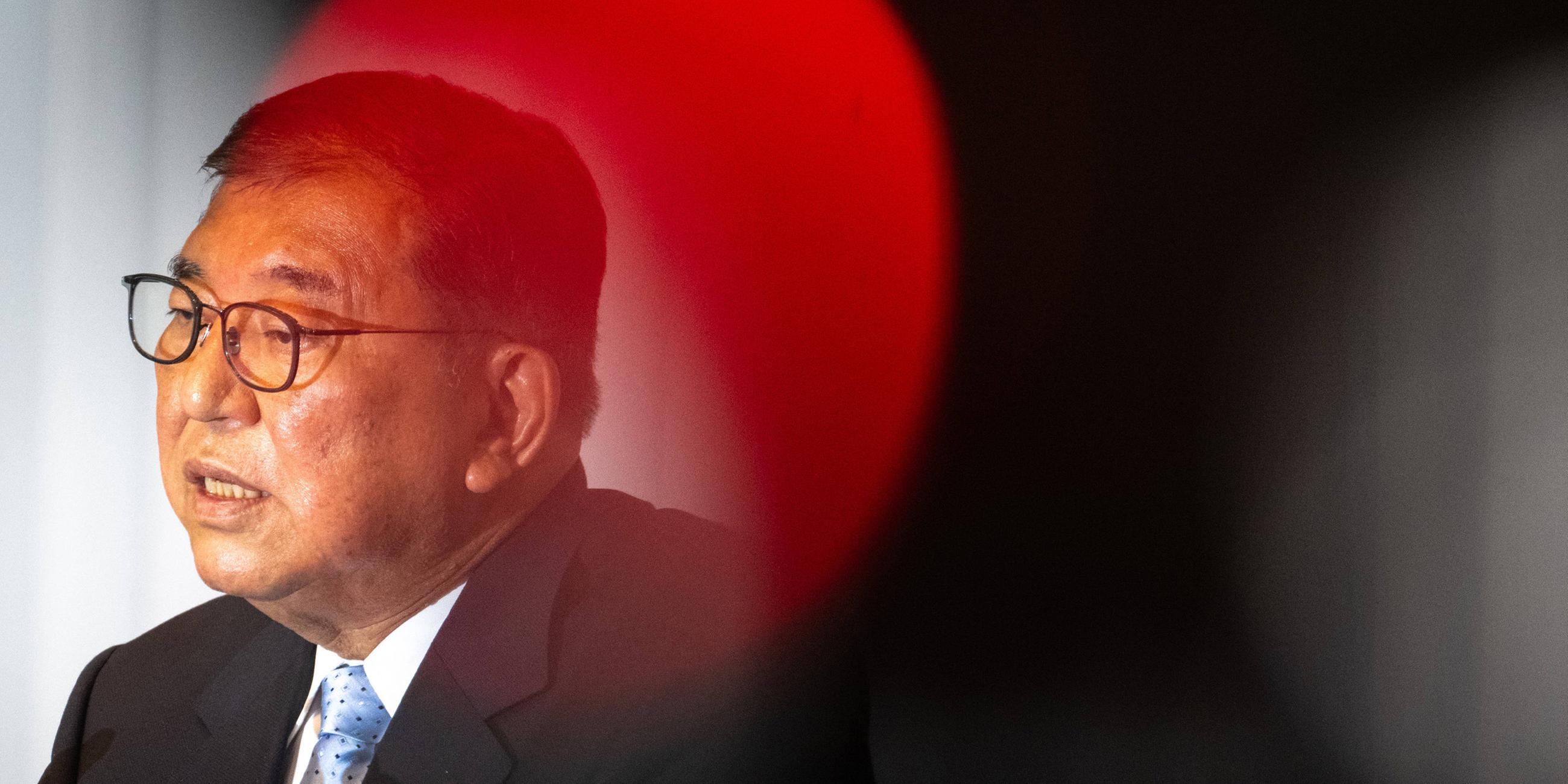 Japans Premierminister Shigeru Ishiba während einer Pressekonferenz am 21 Juli 2025 in Tokyo, Japan