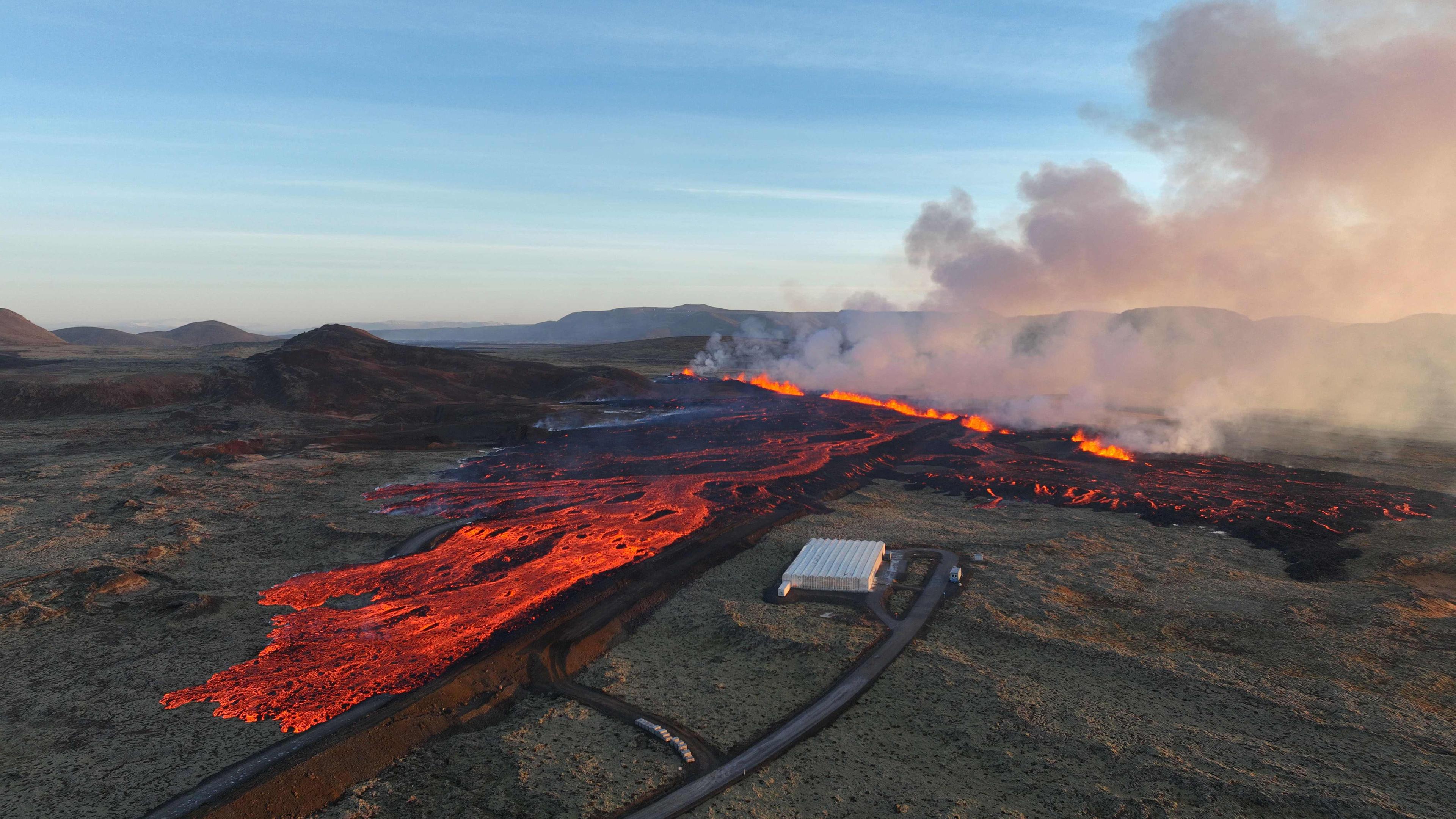 Island, Grindavik, Vulkanausbruch