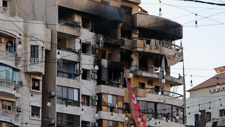 Ein zerstörtes Haus in Beirut. 
