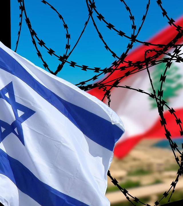 Flaggen von Israel und Libanon