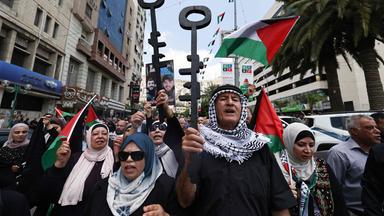 Palästinenser protestieren am Nakbar-Tag im Norden des Westjordanlands
