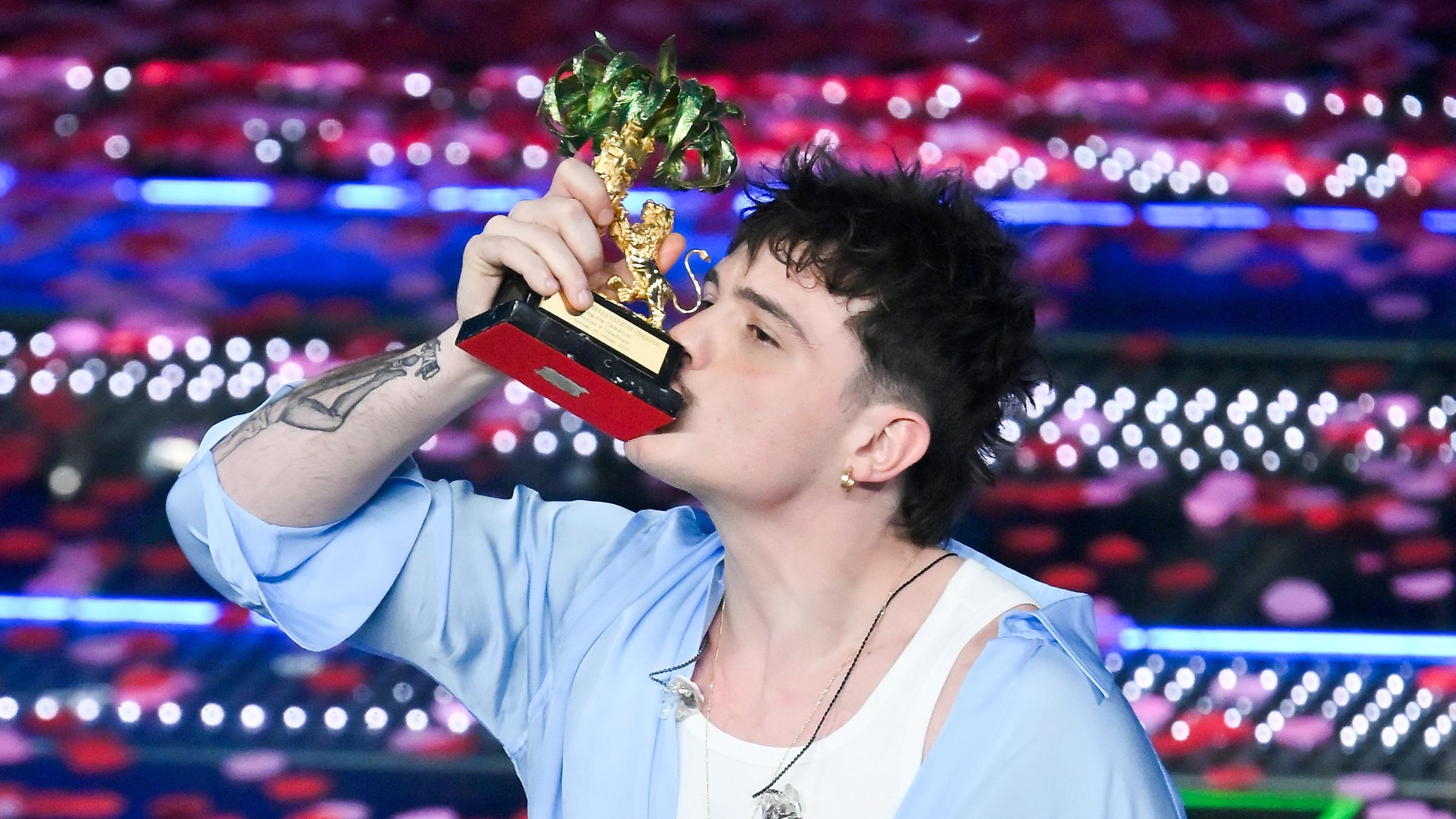 Italo-Popper Olly bei der 75th Italian Song Festival 2025 in Sanremo, aufgenommen am 16.02.2025