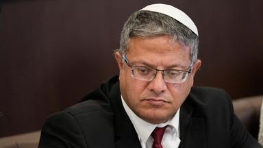 Itamar Ben-Gvir, Minister für nationale Sicherheit von Israel, nimmt an der wöchentlichen Kabinettssitzung teil.