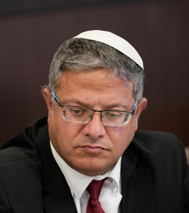Itamar Ben-Gvir, Minister für nationale Sicherheit von Israel, nimmt an der wöchentlichen Kabinettssitzung teil.