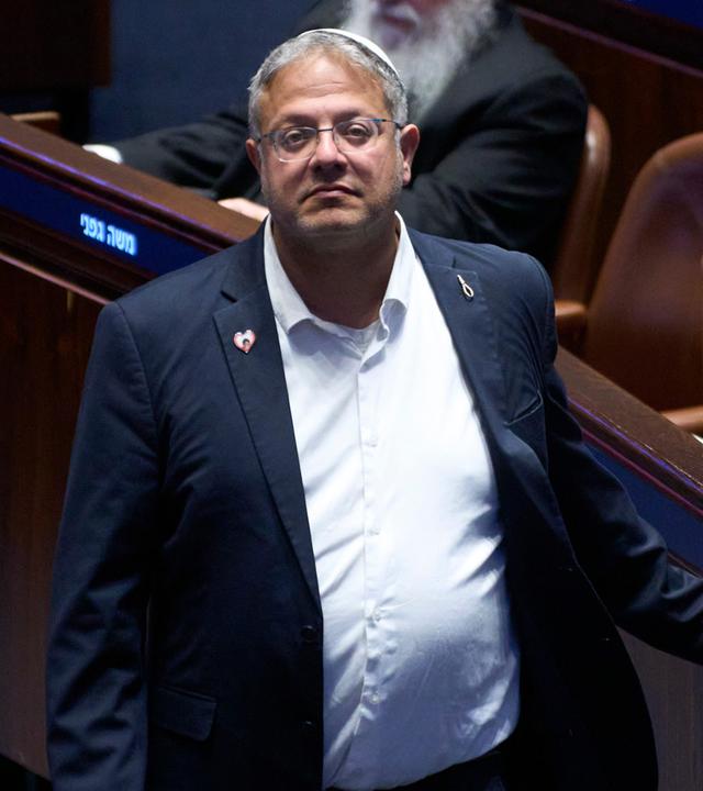 Israels Minister für nationale Sicherheit, Itamar Ben-Gvir, im israelischen Parlament während einer Sitzung zur Beratung eines Gesetzentwurfs zur Auflösung der Regierung am 20.05.2026 in Jerusalem.