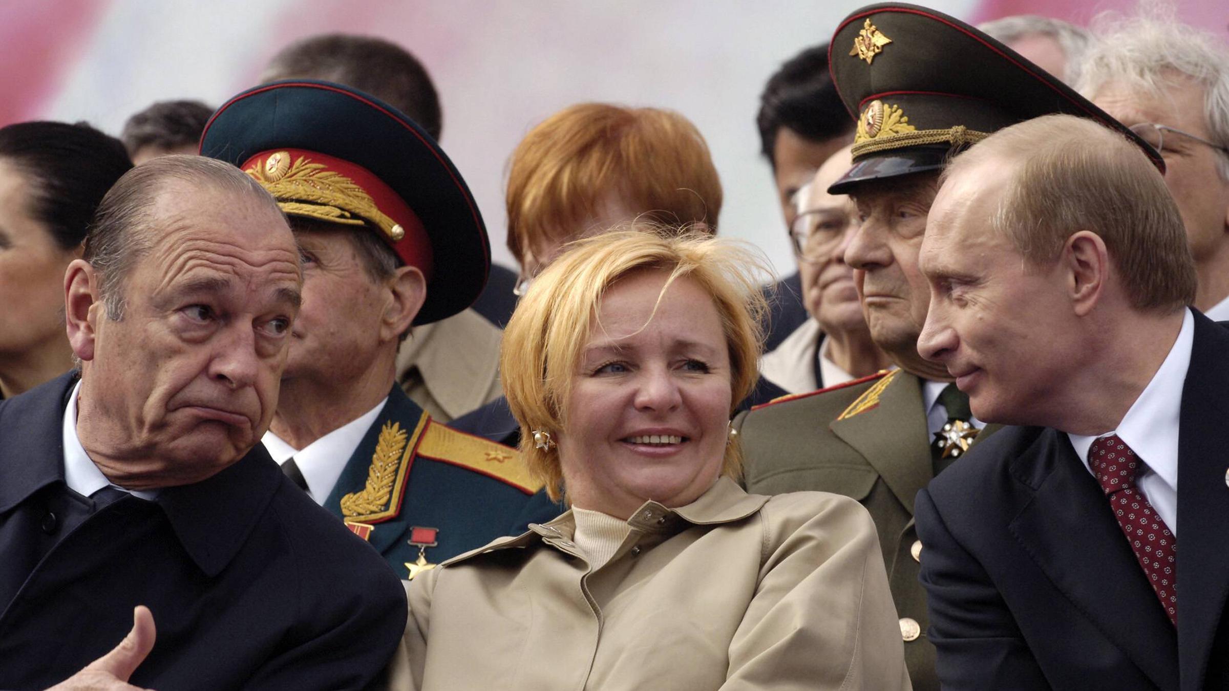 Archiv: Jacques Chirac und Wladimir Putin am 08.05.2005 in Moskau