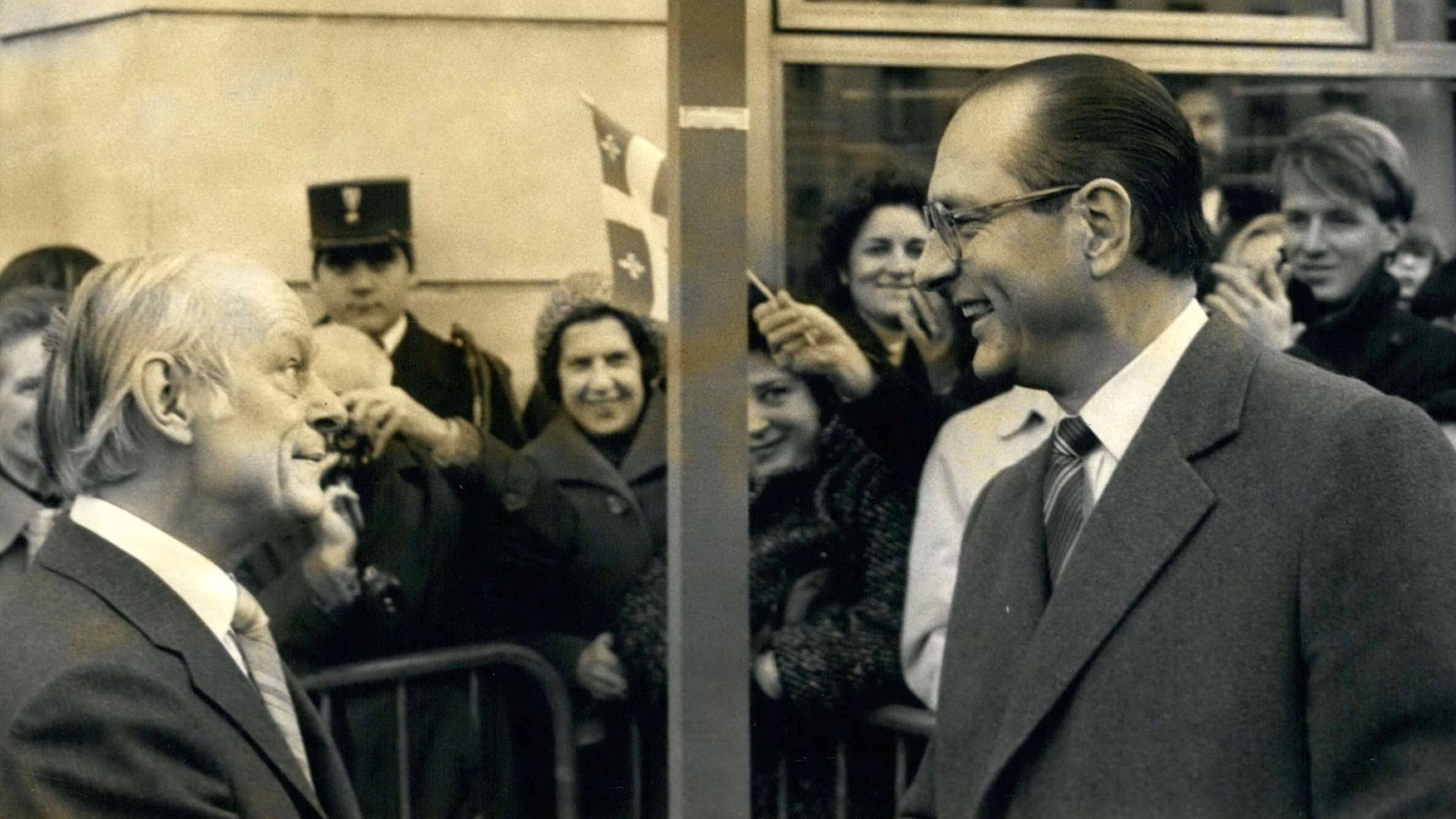 Archiv: Jacques Chirac und Rene Levesque am 17.12.1980 in Quebec