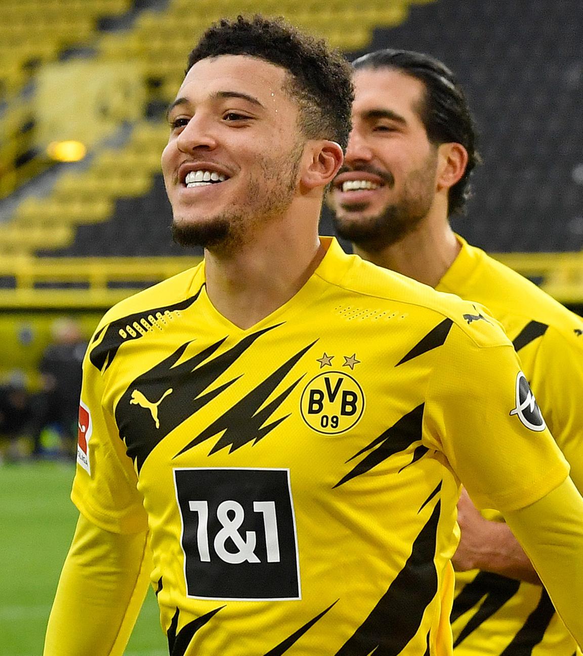 Jadon Sancho bejubelt ein Tor gegen Arminia Bielefeld (2021)