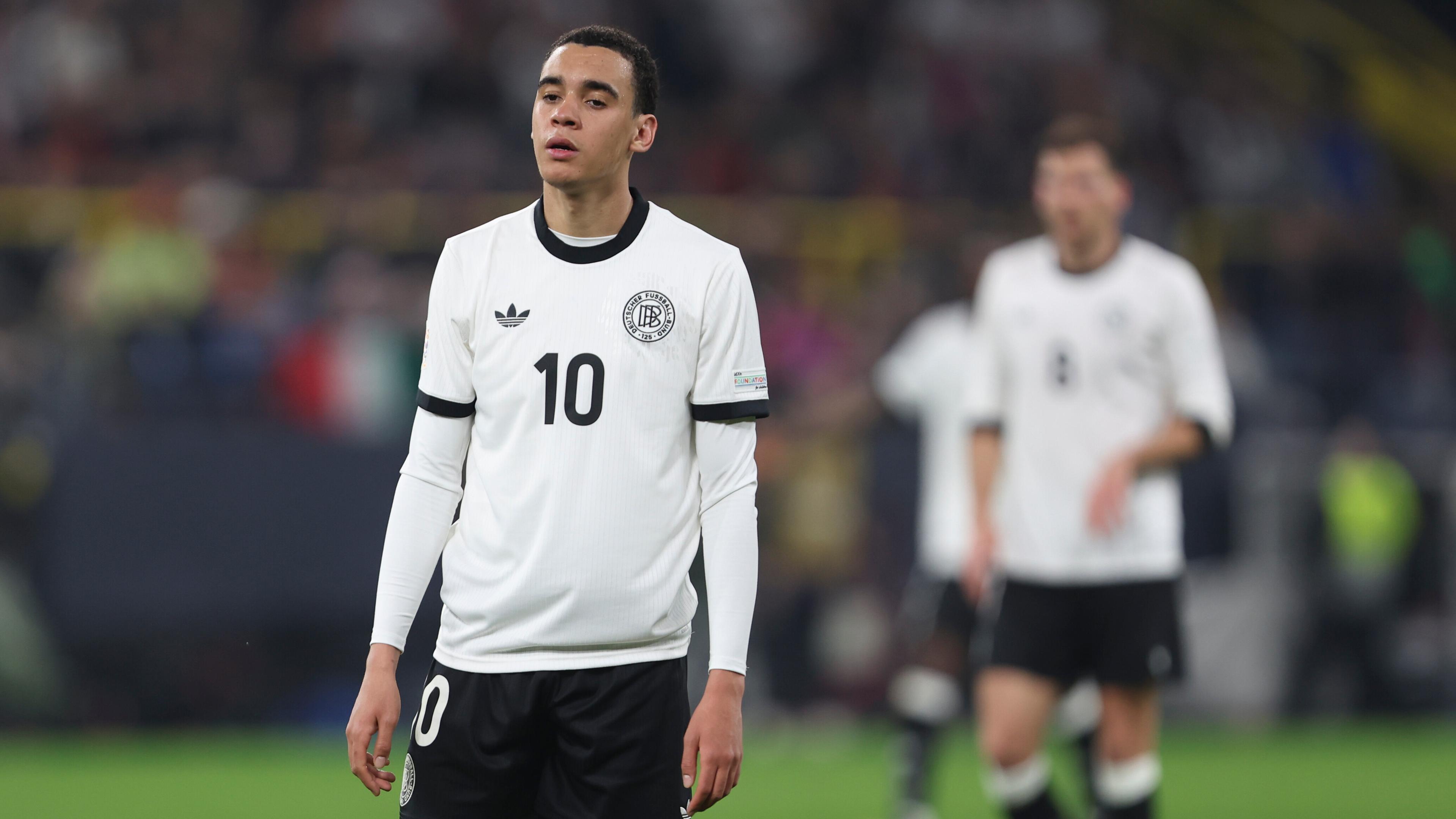 Jamal Musiala reagiert im Spiel gegen Italien