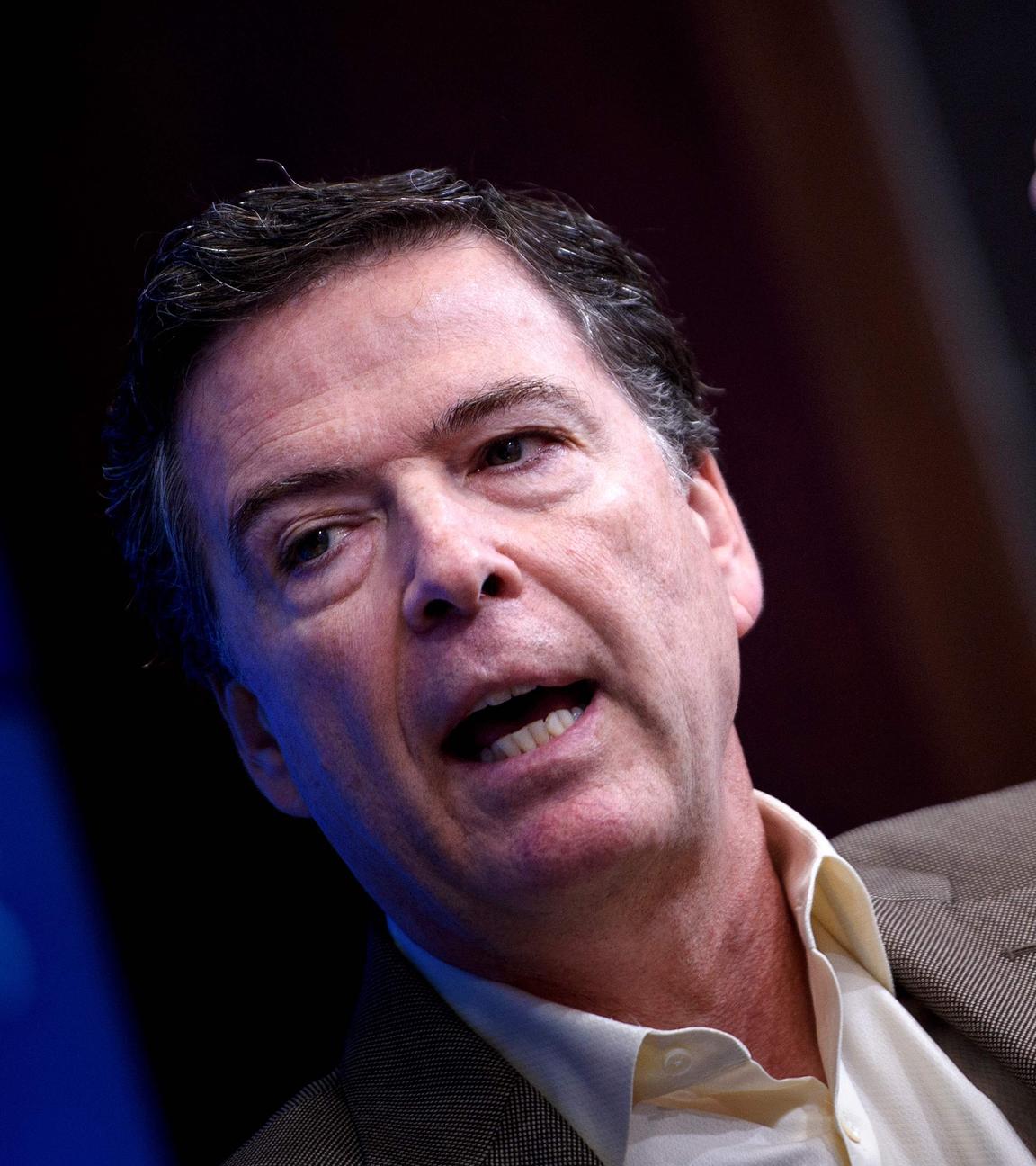 Der ehemalige FBI-Direktor James Comey spricht während einer Diskussion an der Brookings Institution am 11. Mai 2018 in Washington, DC über sein Buch „A Higher Loyalty“.