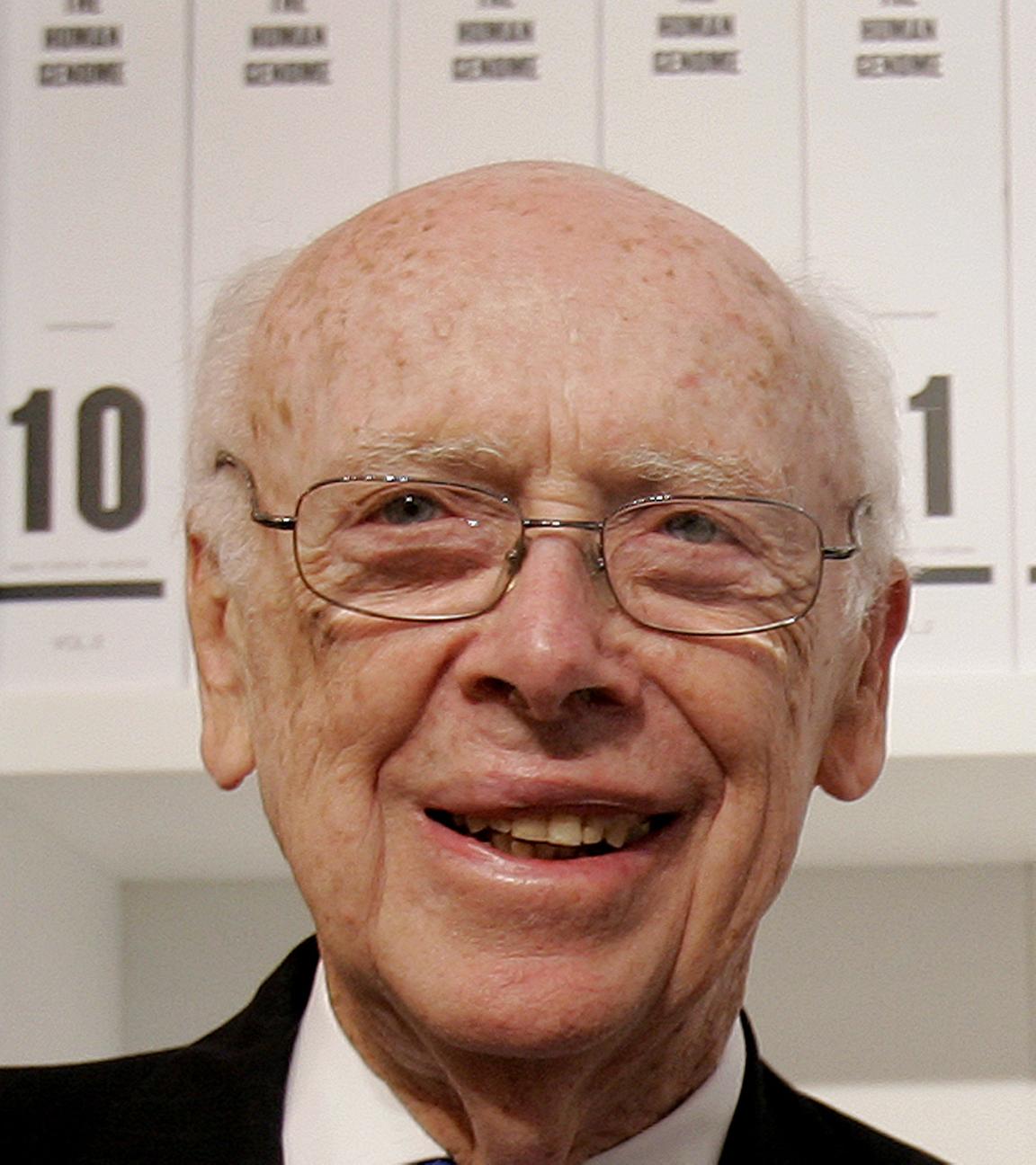 James Watson, Mitentdecker der DNA-Struktur, posiert am 20.06.2007 in London. 
