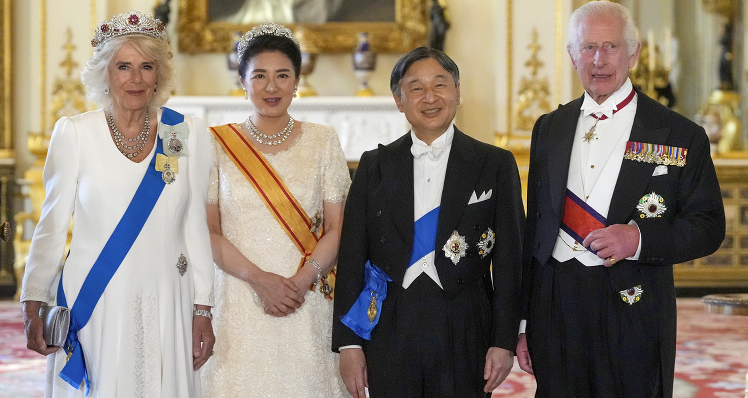 Charles und Camilla und das japanische Kaiserpaar 