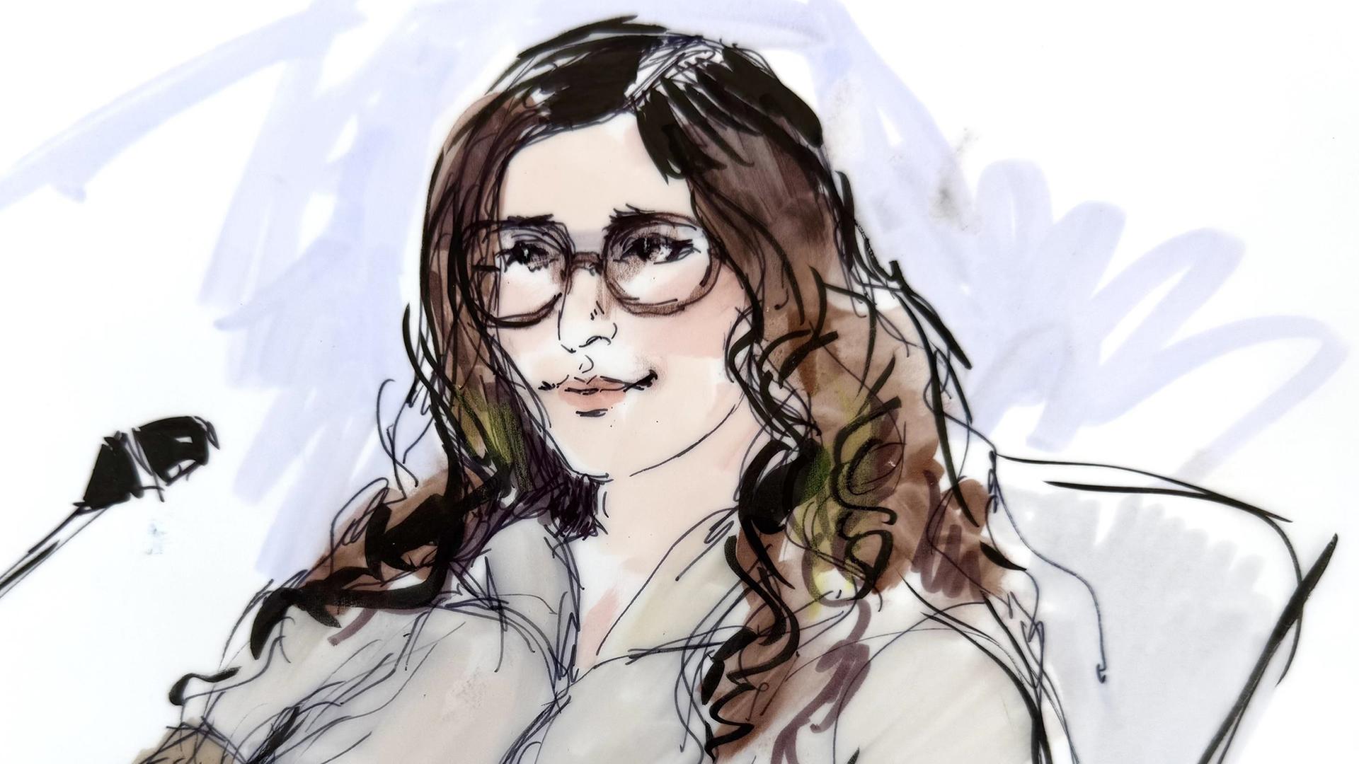 Gerichtszeichnung Jasveen Sangha im September 2025 