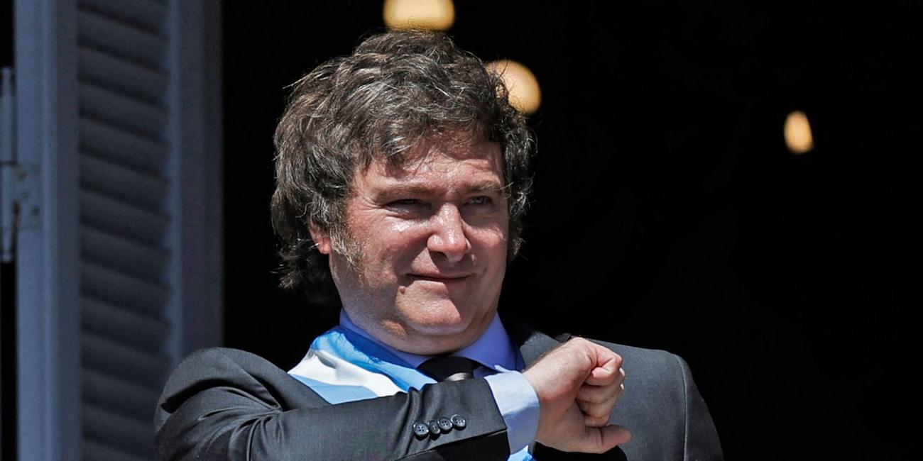 Javier Milei bei seiner Amtseinführung