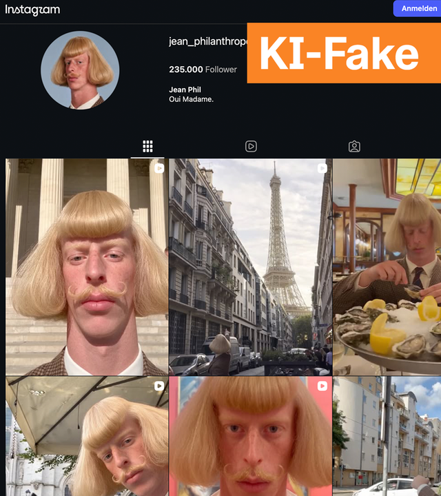Jean Phil, Instagram-Account, KI-Fake