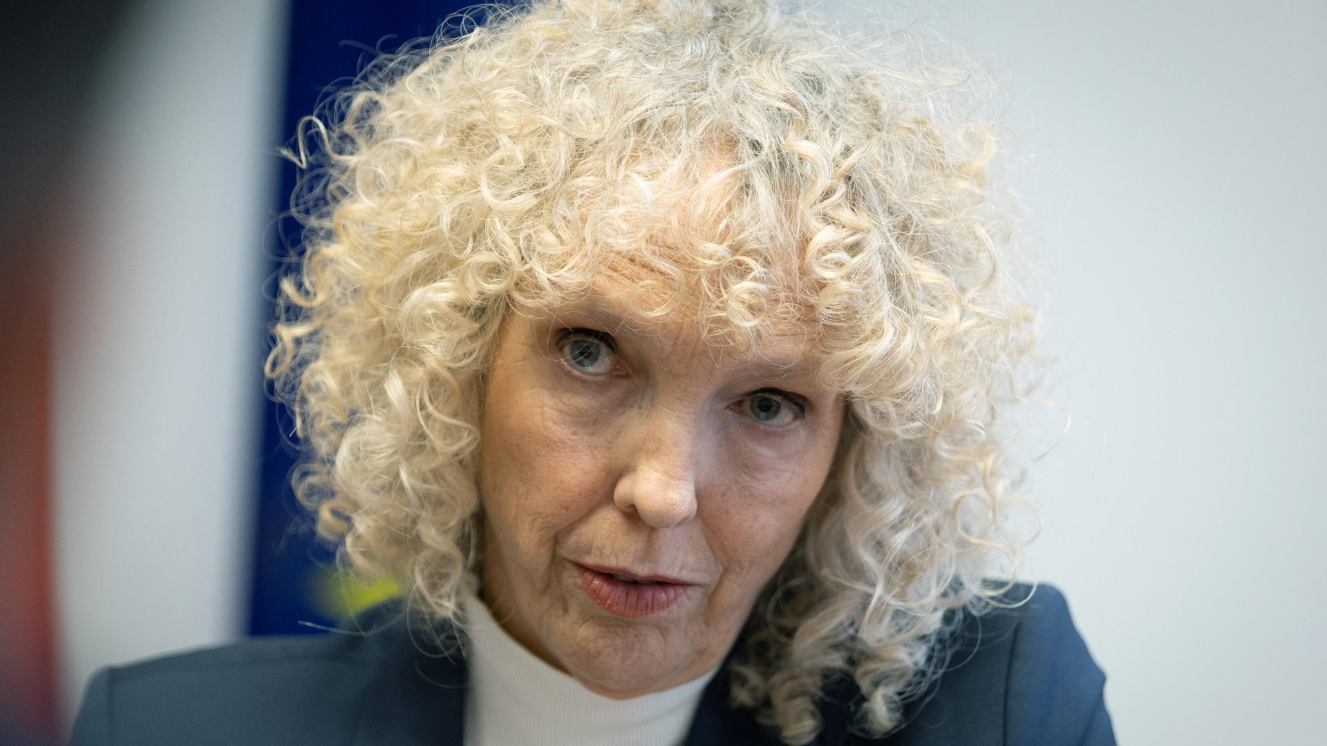 Jennifer Morgan am 05.02.2025 im Gespräch mit dem Evangelischen Pressedienst (epd) in ihrem Buero in Berlin.