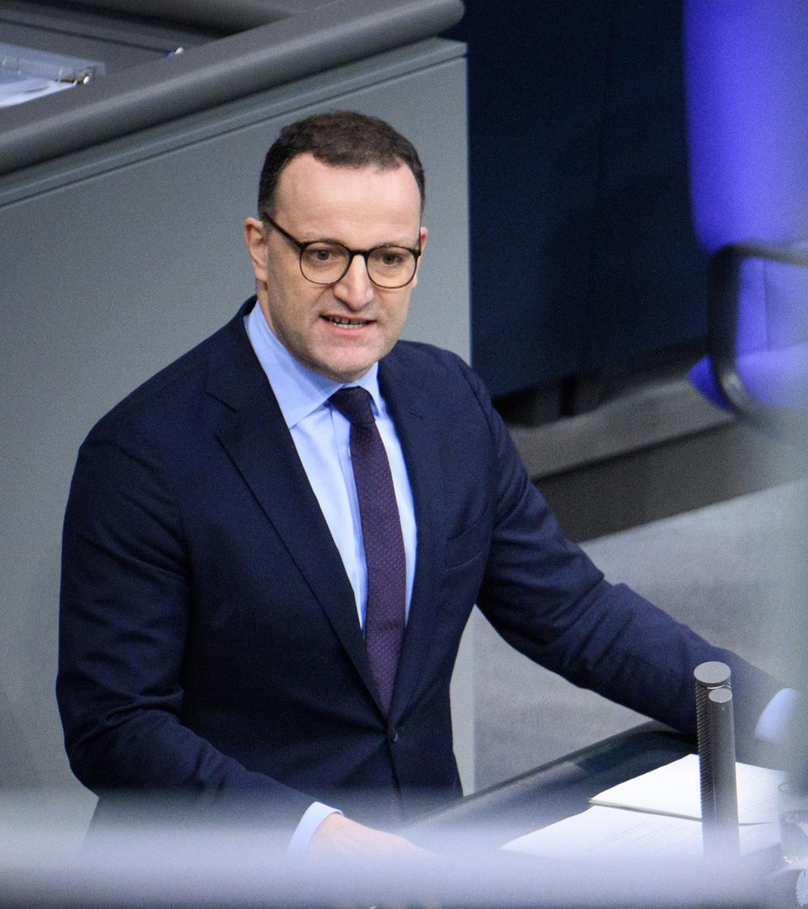 Jens Spahn während einer Rede im deutschen Bundestag in Berlin. (Archiv)