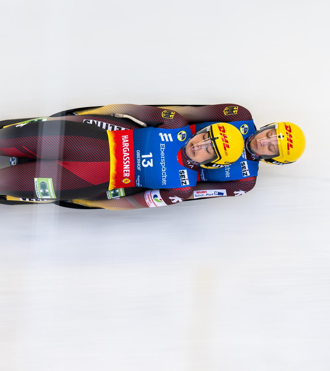 Deutschlands Jessica Degenhardt und Cheyenne Rosenthal in Aktion am 25.01.2025.