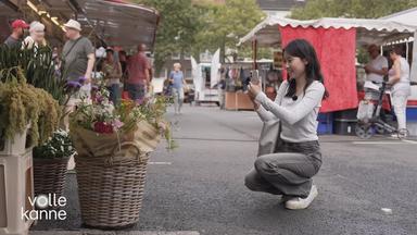 Jihye Jung fotografiert Blumen mit ihrem Handy 