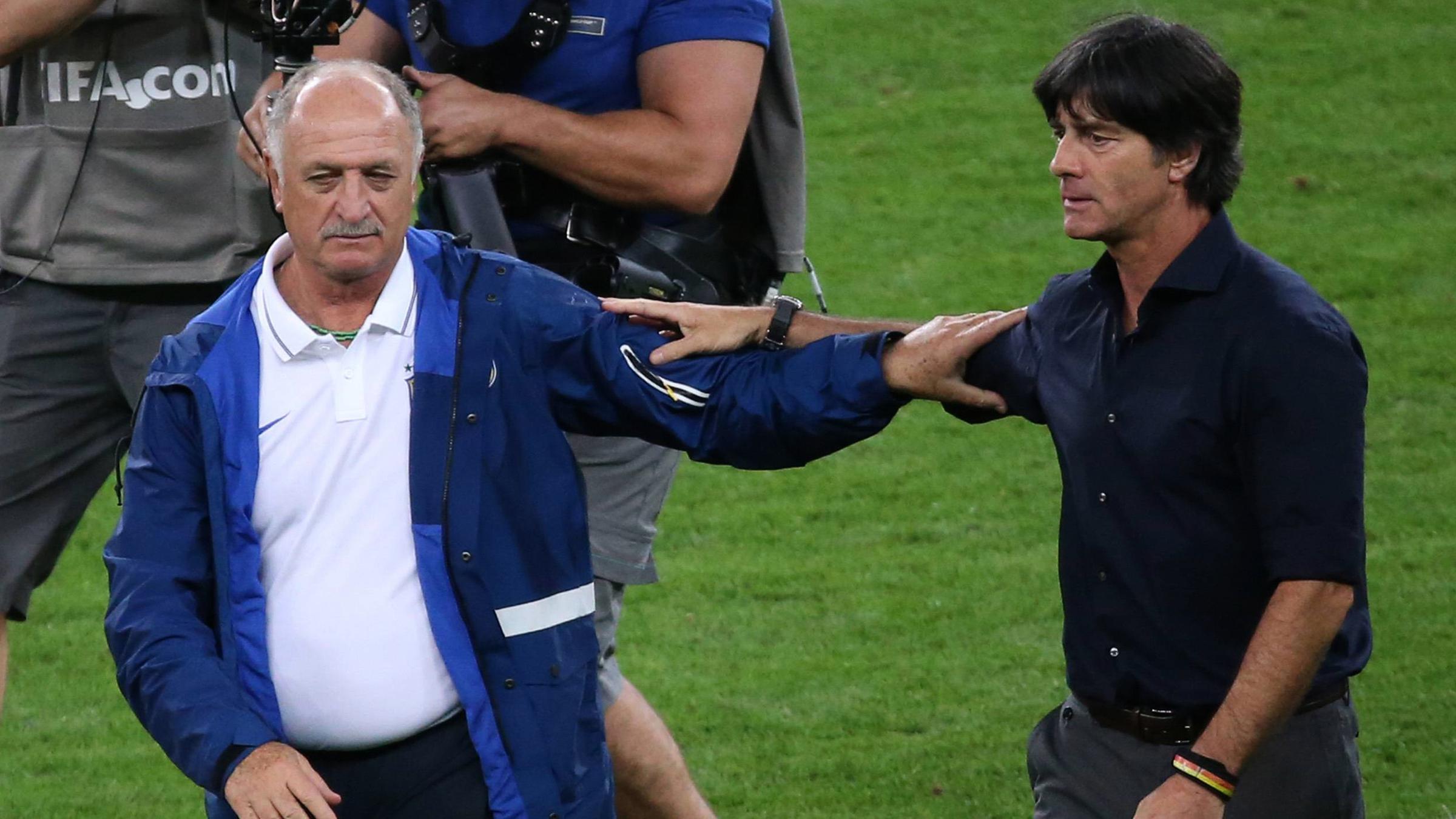 Luiz Felipe Scolari und Joachim Löw am 08.07.2014