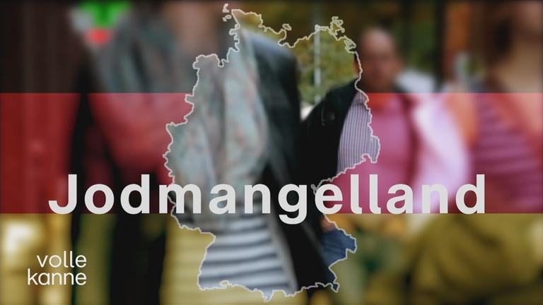 Deutschlandkarte mit Aufschrift "Jodmangelland"