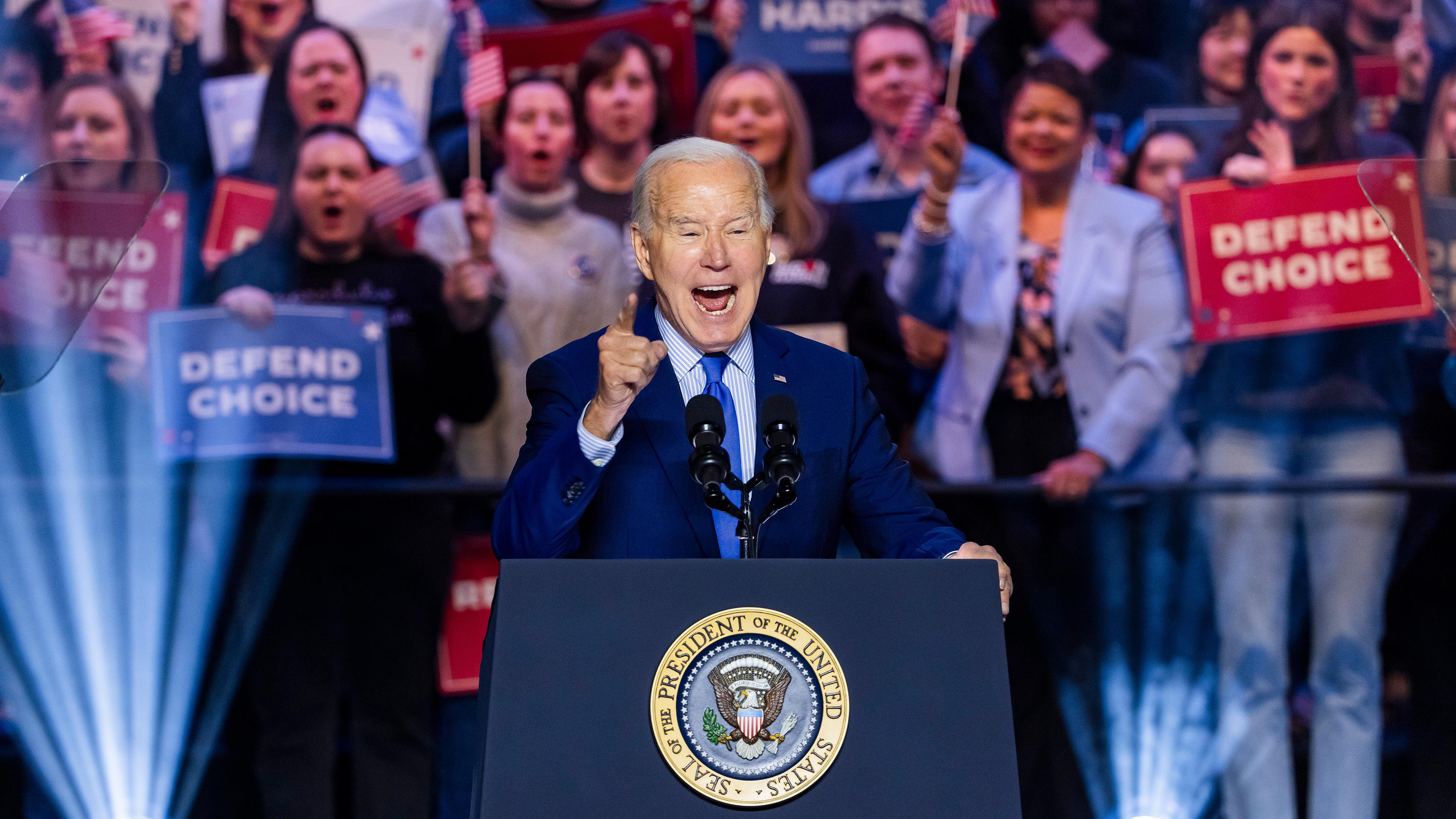 US-Präsident Joe Biden, aufgenommen am 24.01.2024 in Manassas