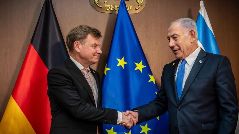 Johann Wadephul und Benjamin Netanjahu, aufgeommen am 11.05.2025