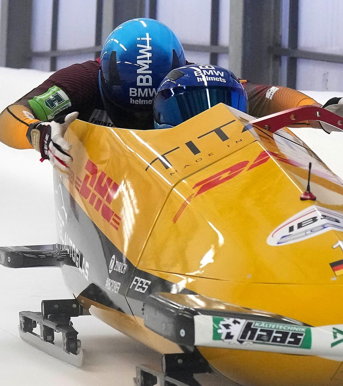 Wintersport – 2er-Bob, IBSF-Weltcup, 1. Lauf: Johannes Lochner und Thorsten Margis aus Deutschland in Aktion.