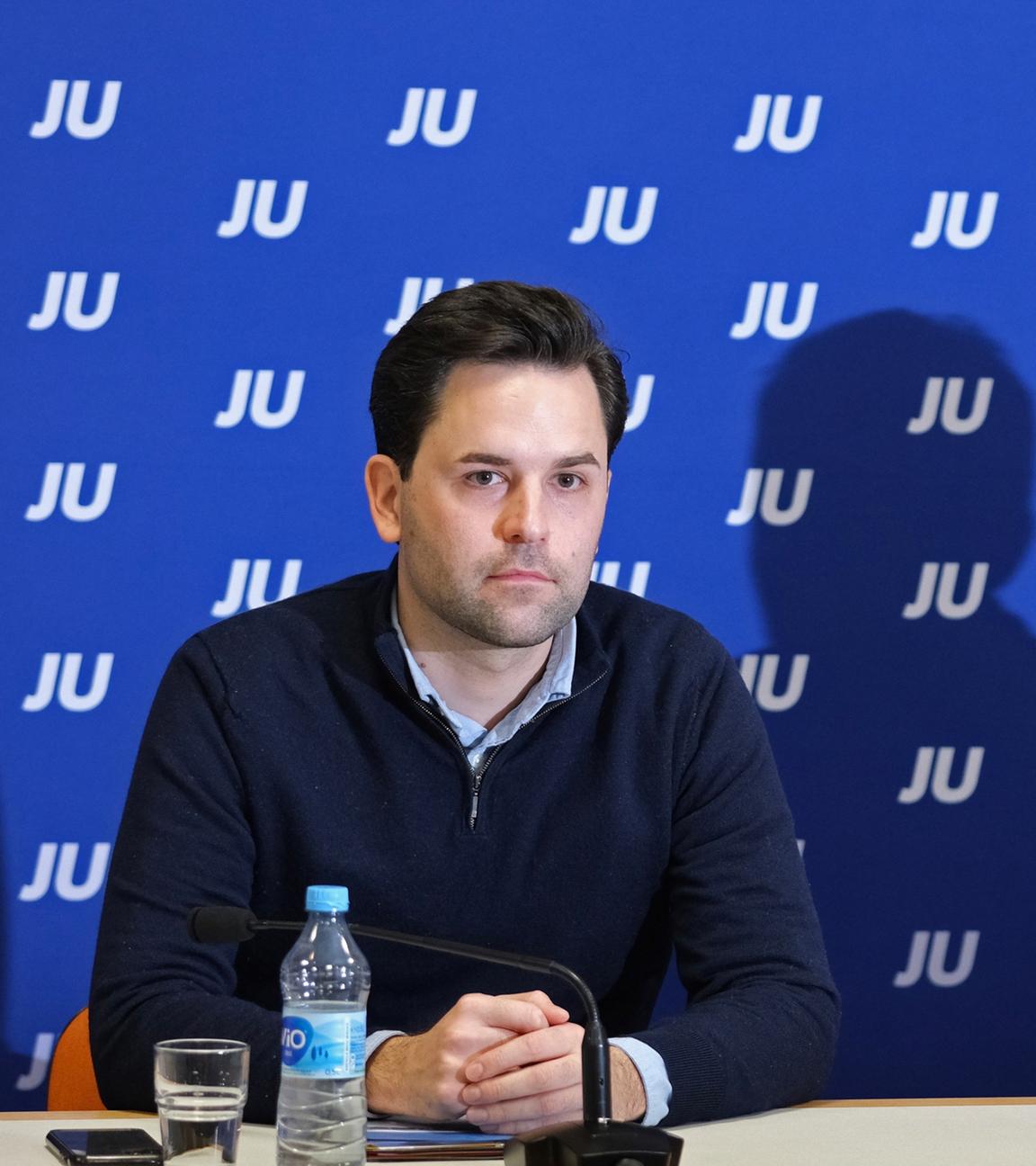 Johannes Winkel (l), Bundesvorsitzender der Jungen Union, und Pascal Reddig, stellvertretender Vorsitzender