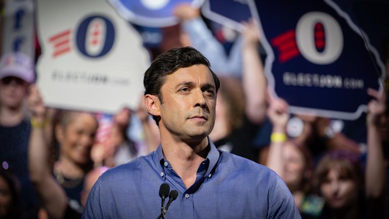 Senator Jon Ossoff bei einer Wahlkampfveranstaltung in Atlanta.