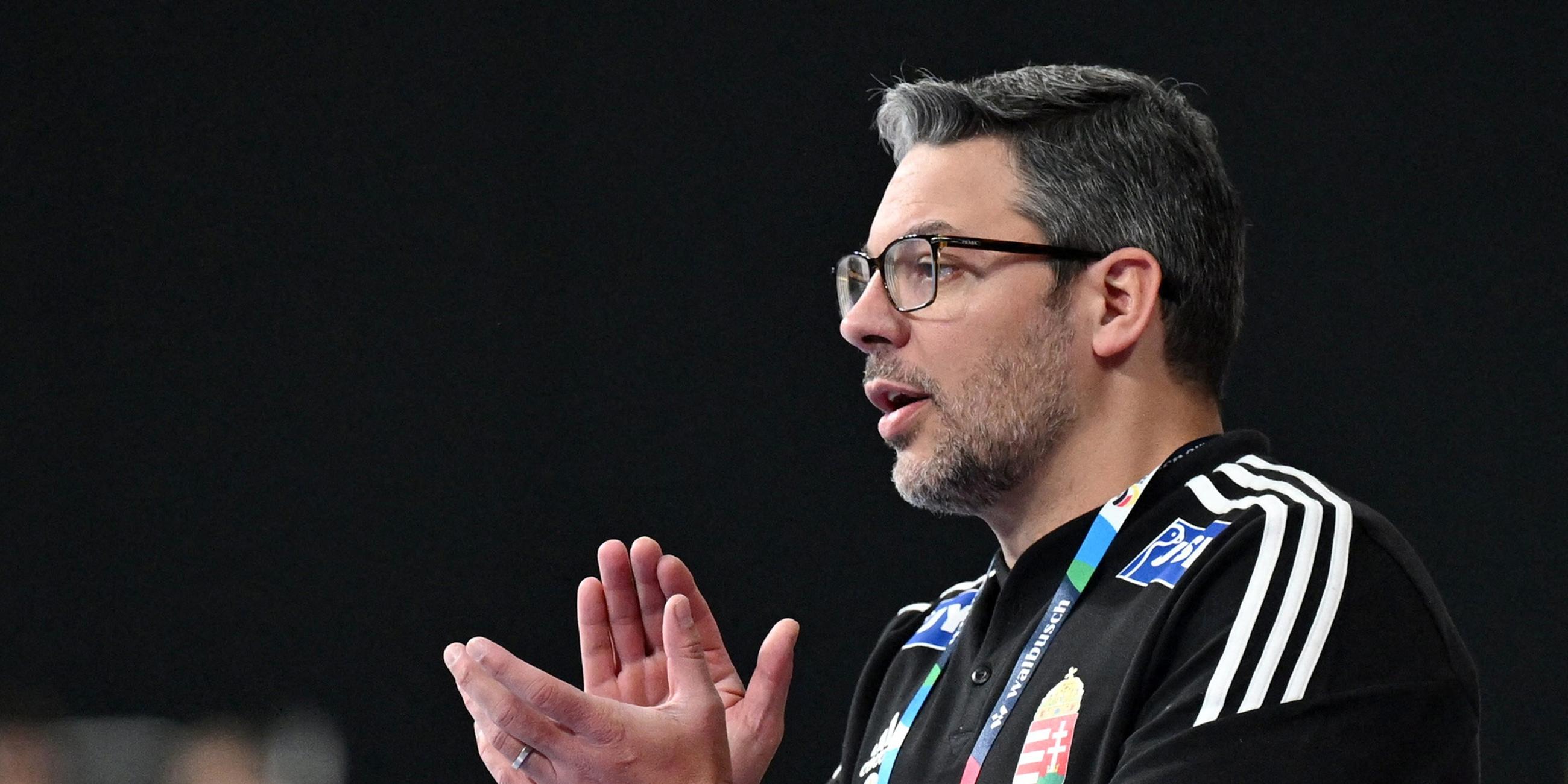 Ungarns Trainer José Maria Rodriguez Vaquero beim Spiel gegen Island am 16.01.2024.
