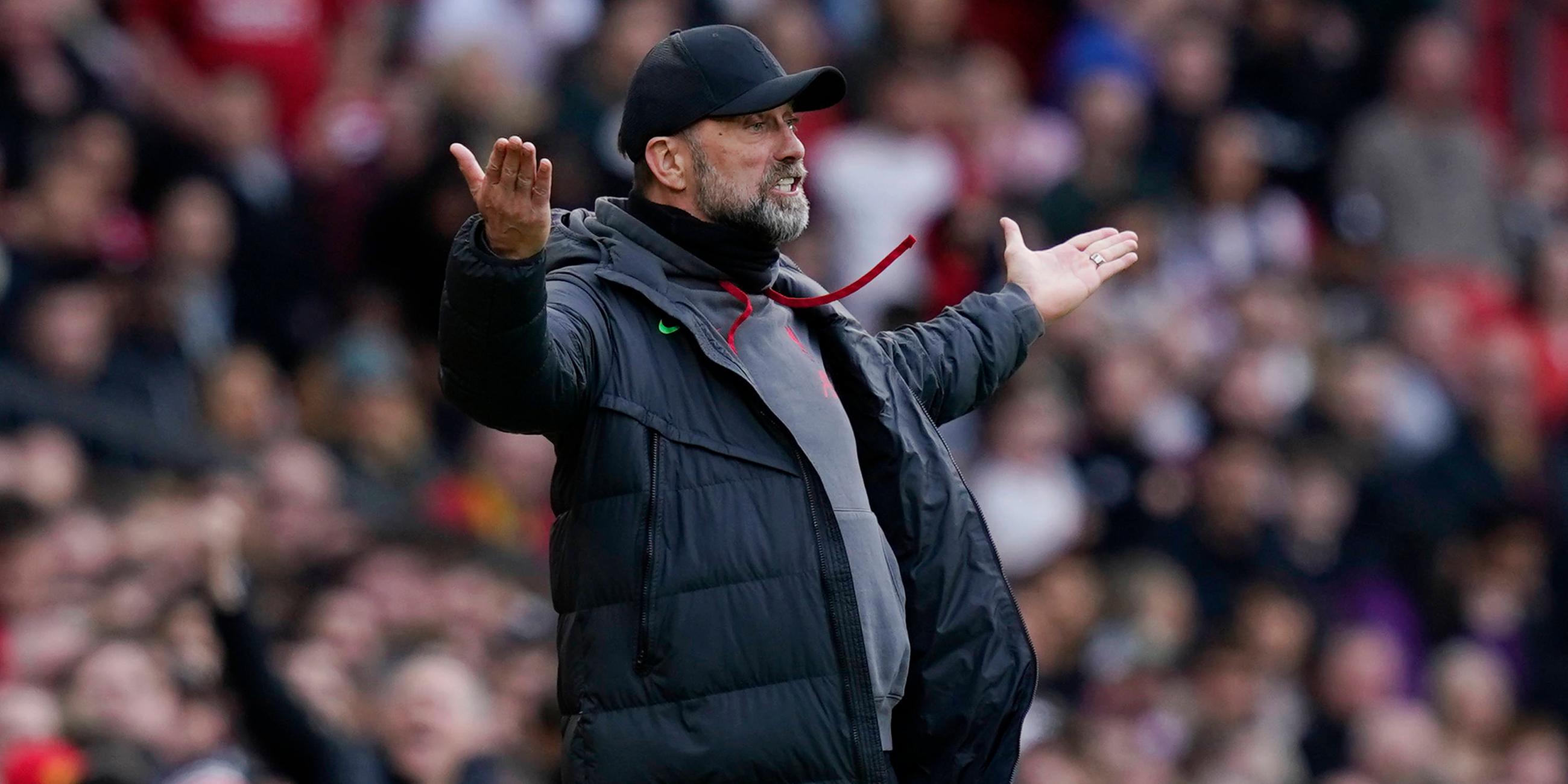 Jürgen Klopp während des Spiels vom FC Liverpool gegen Manchester United.