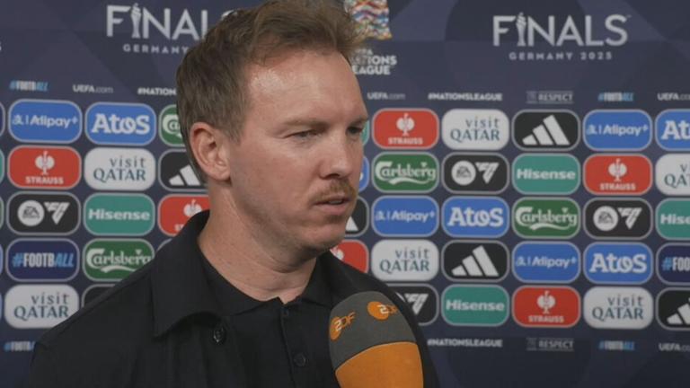 Bundestrainer Julian Nagelsmann im ZDF-Interview nach dem Nations-League-Spiel gegen Frankreich am 08.06.2025.