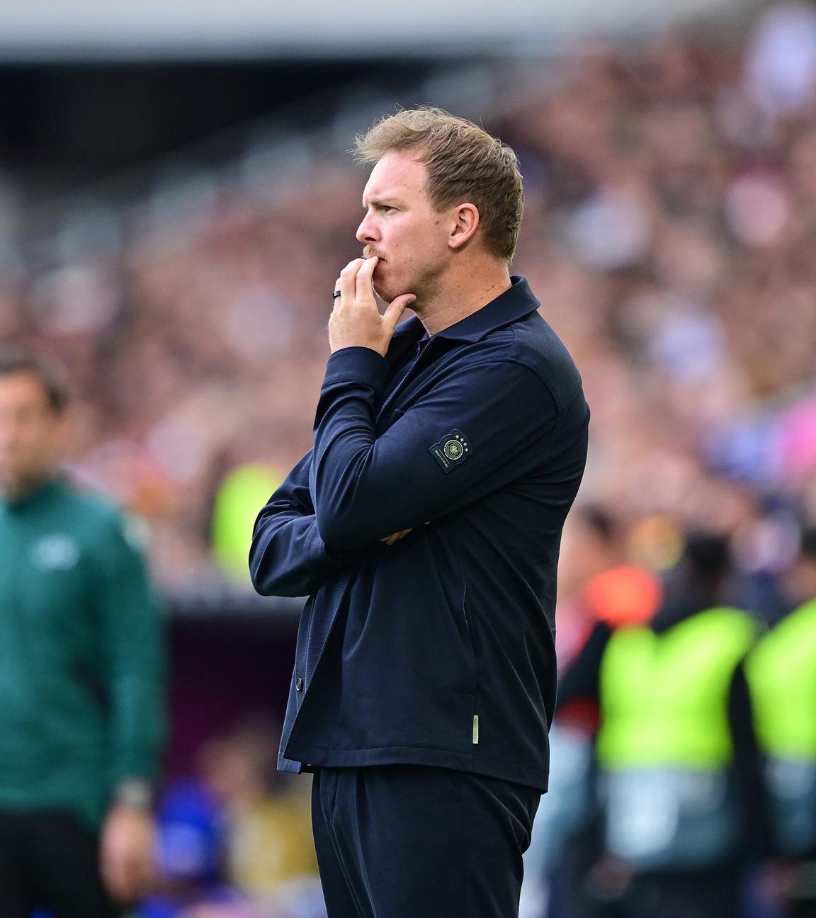 Bundestrainer Julian Nagelsmann am 08.06.2025 bei dem UEFA Nations League Spiel zwischen Deutschland und Frankreich in Stuttgart.