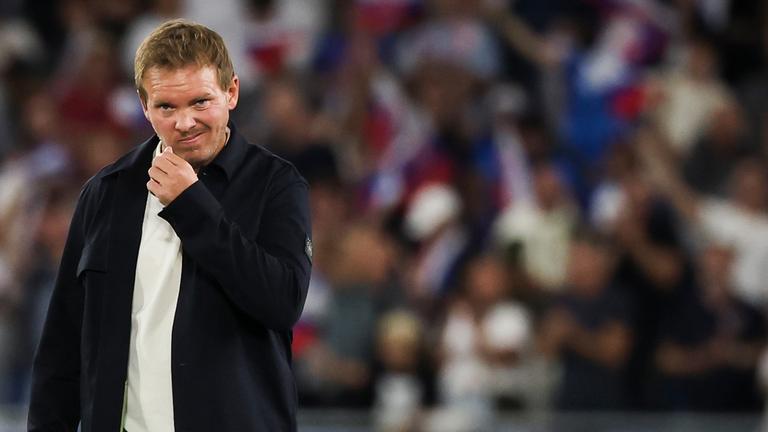 4. September 2025, Bratislava: Bundestrainer Julian Nagelsmann nach dem WM-Qualifikationsspiel zwischen der Slowakei und Deutschland im Narodny Futbalovy Stadion.