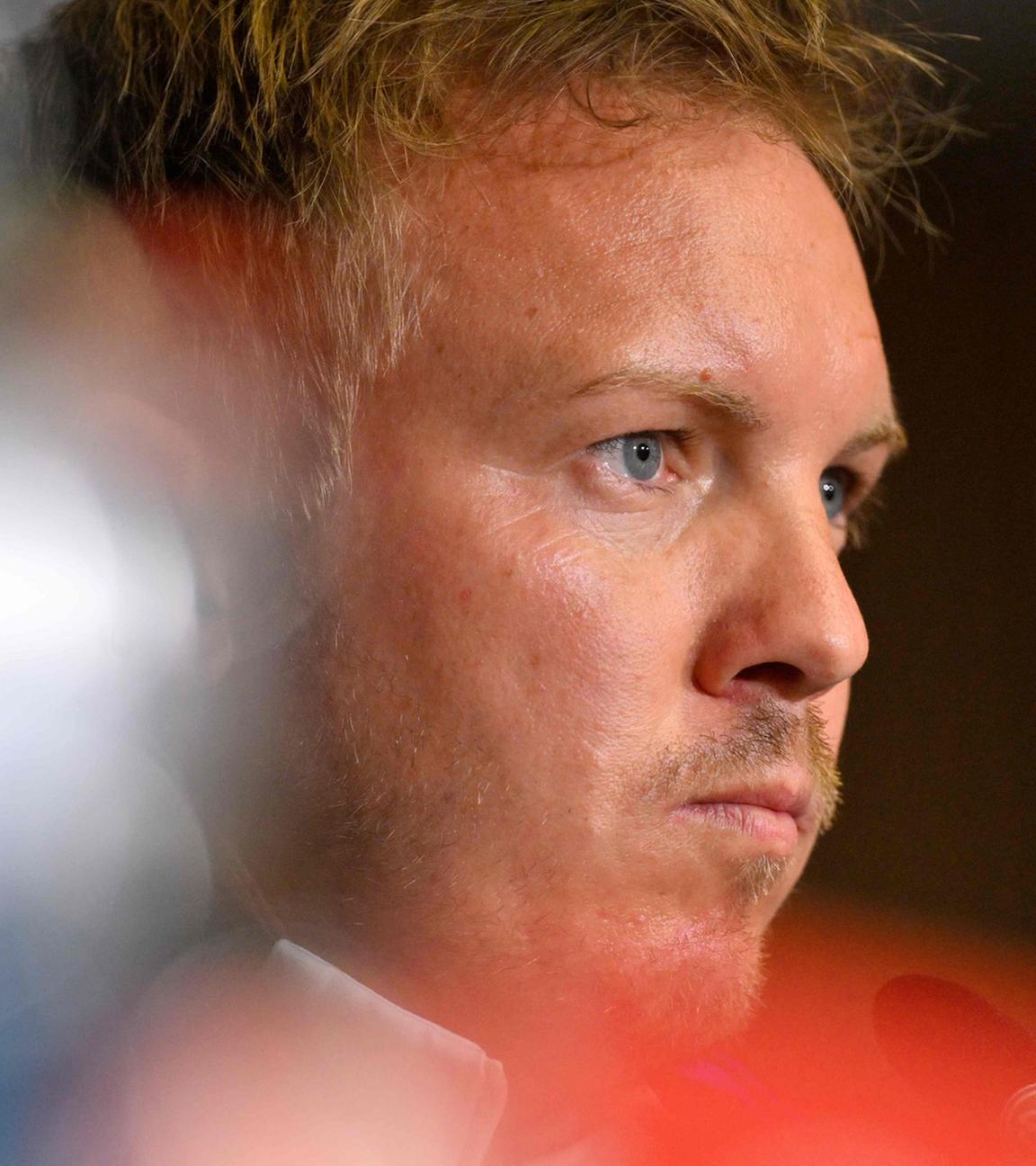 Bundestrainer Julian Nagelsmann nimmt am 6. September 2025 in Köln an einer Pressekonferenz der deutschen Fußballnationalmannschaft teil.